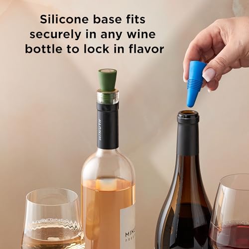 Rabbit stoppers inserted in wine bottles
