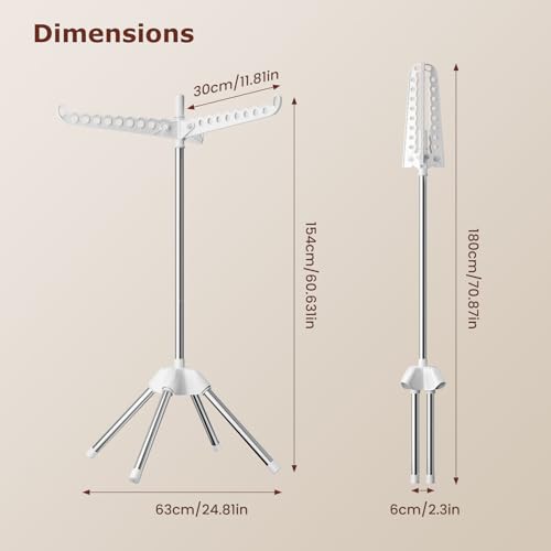 Folded Abiglifty laundry rack for storage