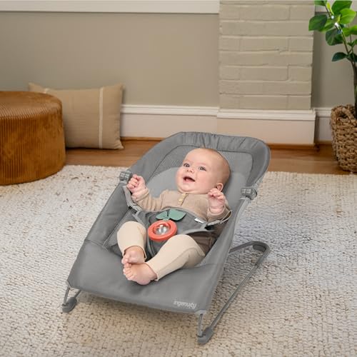Ingenuity Stow & Go bouncer in grey