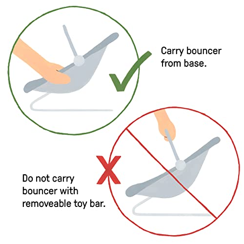 Ingenuity Stow & Go bouncer grey fabric texture