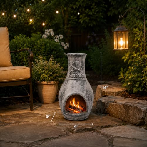 Skeeterlog Chiminea kit components and clay texture