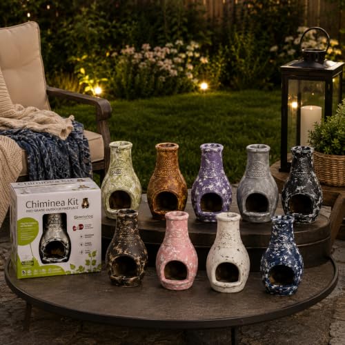 Sturdy clay chiminea base on outdoor patio surface