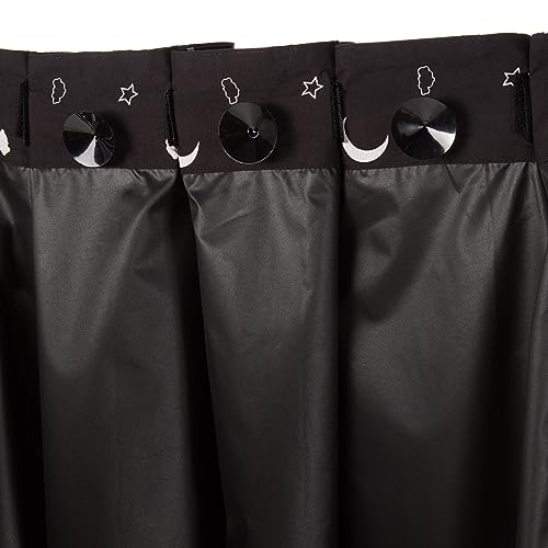 Folded blackout shade next to travel bag