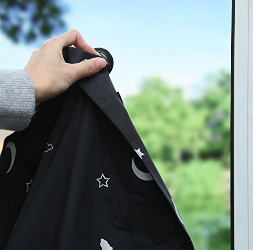 Blackout curtain mounted on a window