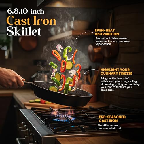 8-inch black cast iron skillet