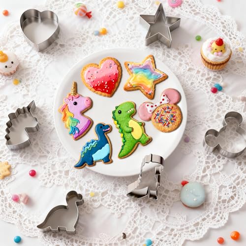 Six-piece silver cookie cutter collection