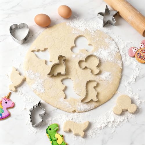 Unicorn and dinosaur shape cookie molds