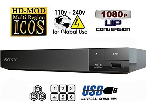 Side profile of black Sony S1500RF Blu-ray player