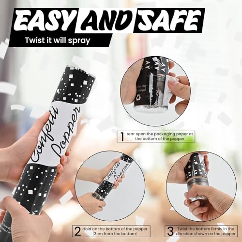 White Confetti Cannons for Events