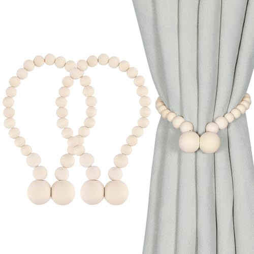 KLOGTSIND wood bead curtain tiebacks