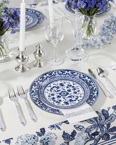 Blue and white porcelain design disposable plates