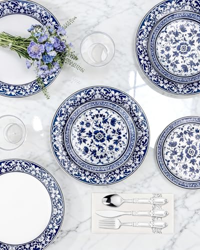 Elegant table setting with Hioasis floral plastic plates