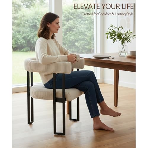 Sturdy black metal legs of VIRRMO dining chair