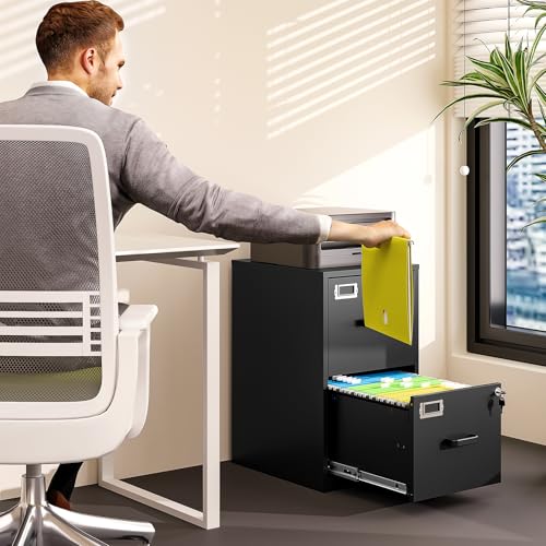 BYNSOE Vertical Filing Cabinet with Lock
