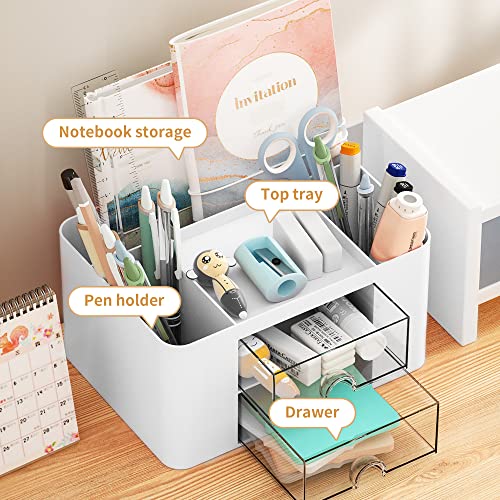 Front view of Marbrasse office desk caddy