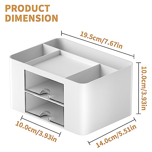Close up of transparent drawers on Marbrasse organizer