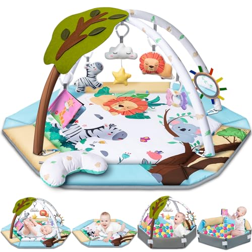 Jyusmile 8-in-1 baby gym mat set