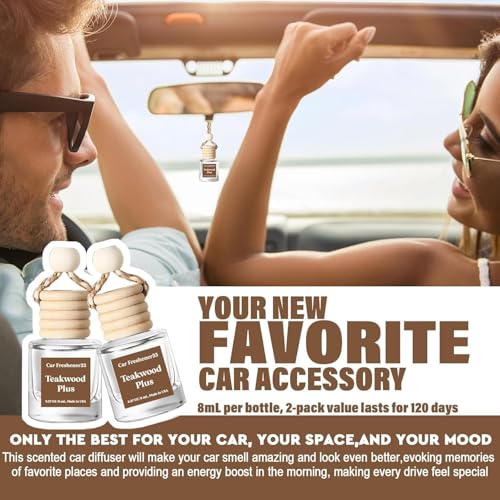 Clear glass car diffuser hanging on mirror