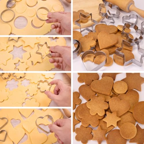 Close up view of metal cookie cutter edges