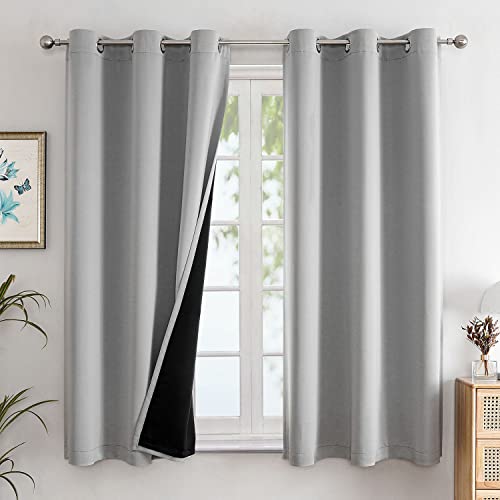 ChrisDowa Light Grey blackout curtain panels