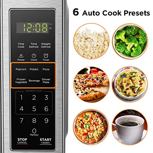 Digital control panel of the BLACK+DECKER microwave