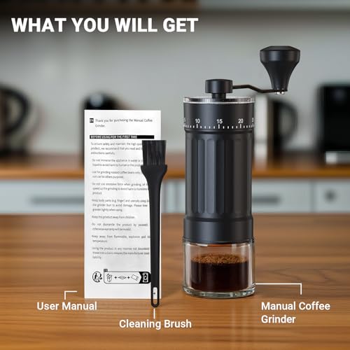 CEVING coffee grinder with cleaning brush