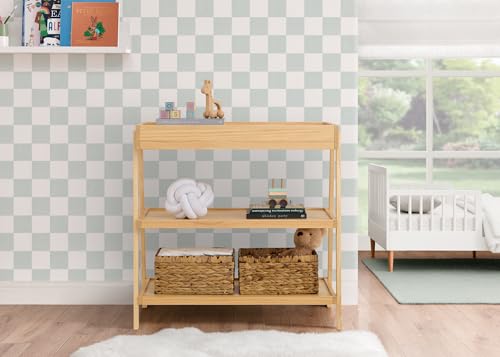Side profile of the Scout Changing Table with shelving