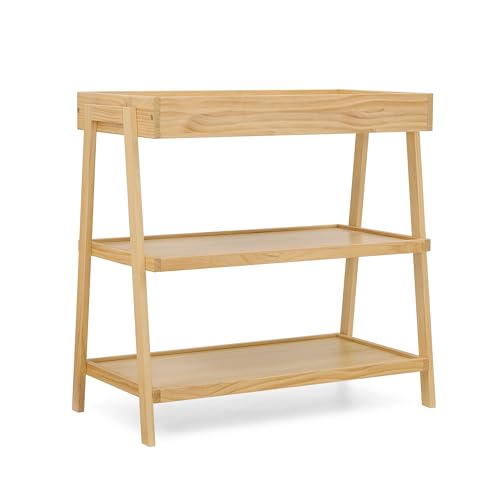 Angle view showing changing table dimensions