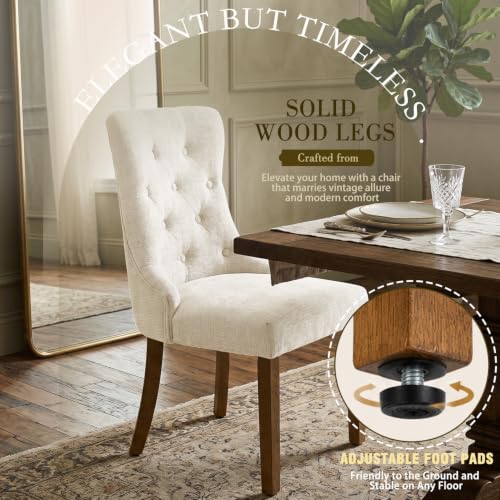 Wingback button-tufted backrest design
