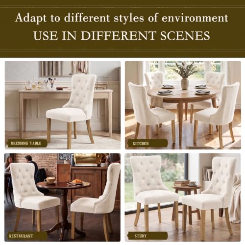 Full set of four dining chairs arranged at a table