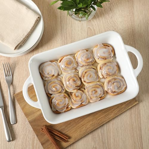 Top view of rectangular Gibson Home stoneware baker