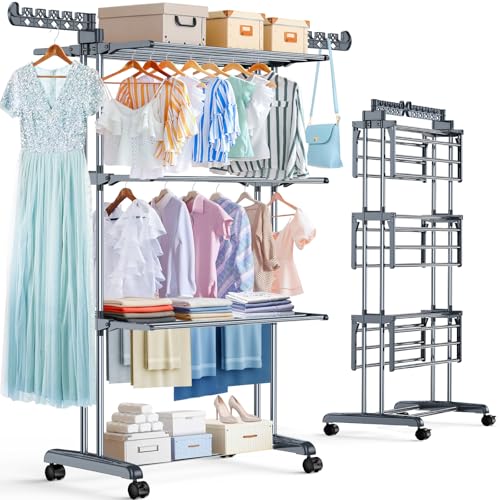 PurKeep 4-tier drying rack full view