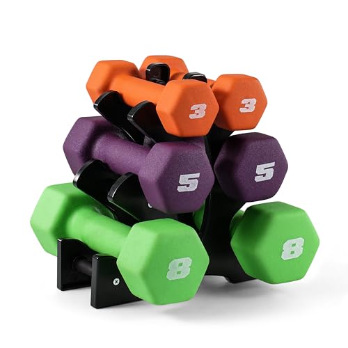 CAP Color Series Neoprene Dumbbell Set with Rack