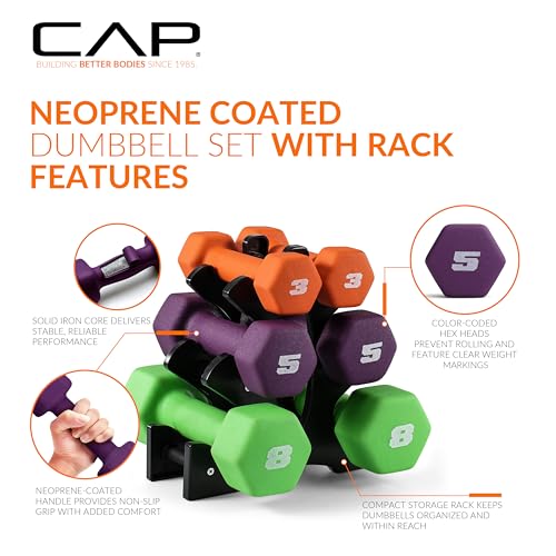 CAP 3 lb, 5 lb, 8 lb dumbbells