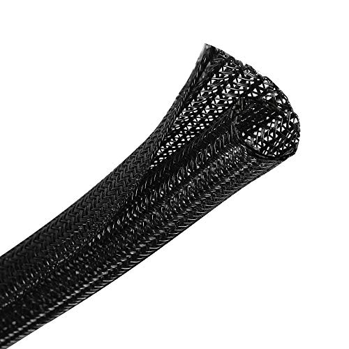CrocSee 25FT 1/2 Inch black cable sleeve roll