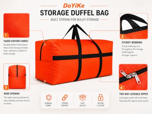 DoYiKe duffle bag folded flat for storage
