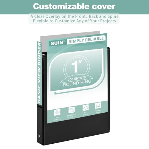 Clear view cover insert on SUIN binder