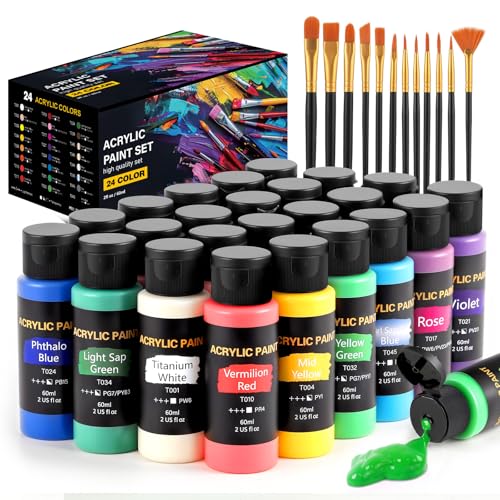 TMOL 24-color acrylic paint set overview