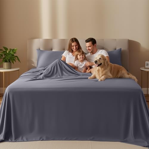 Flat sheet spread out on bed