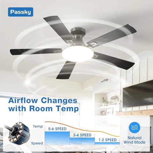 Passky fan blades with yellow wood grain finish