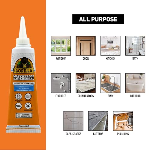 Gorilla white waterproof sealant squeeze tube