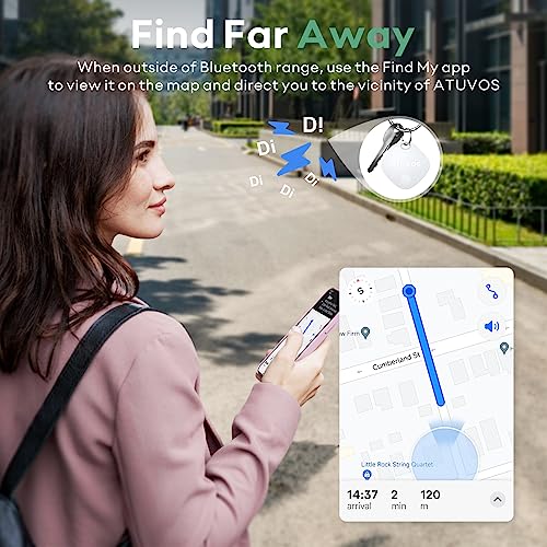 ATUVOS luggage tracker attached to a backpack