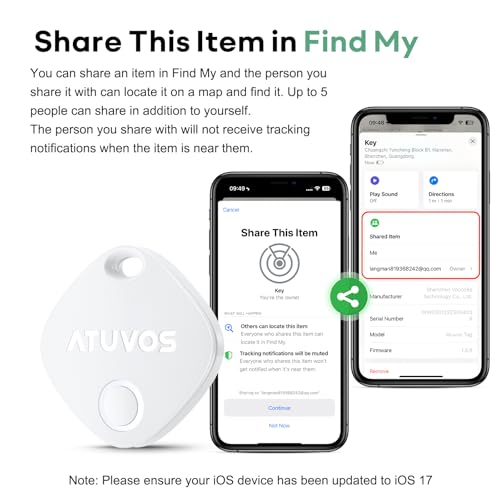 ATUVOS tracker attached to a set of keys