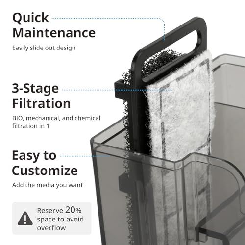 NICREW aquarium filter black finish