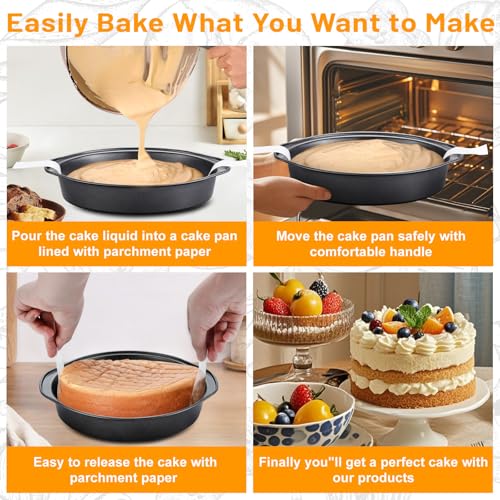 Durable black carbon steel cake pans
