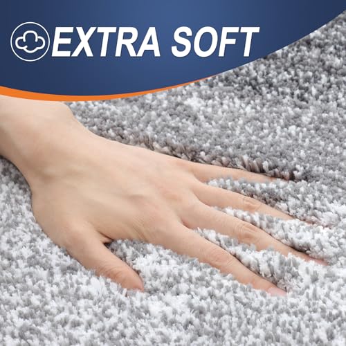 OLANLY Small Bathroom Rugs 24x16 Grey backing texture