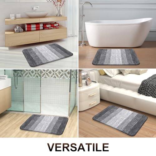 OLANLY Small Bathroom Rugs 24x16 Grey packaging label