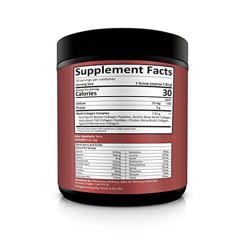 Tub of Wholesome Wellness multi collagen powder