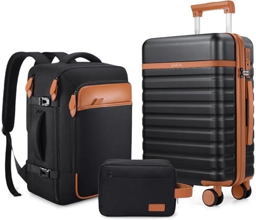 UKEIN 3Piece luggage set in black