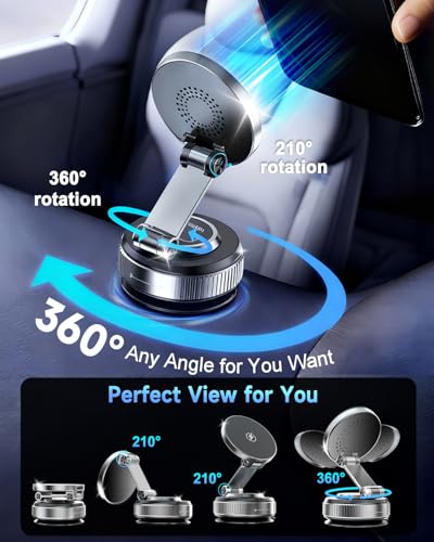 Magnetic wireless car charger with 780-degree adjustment